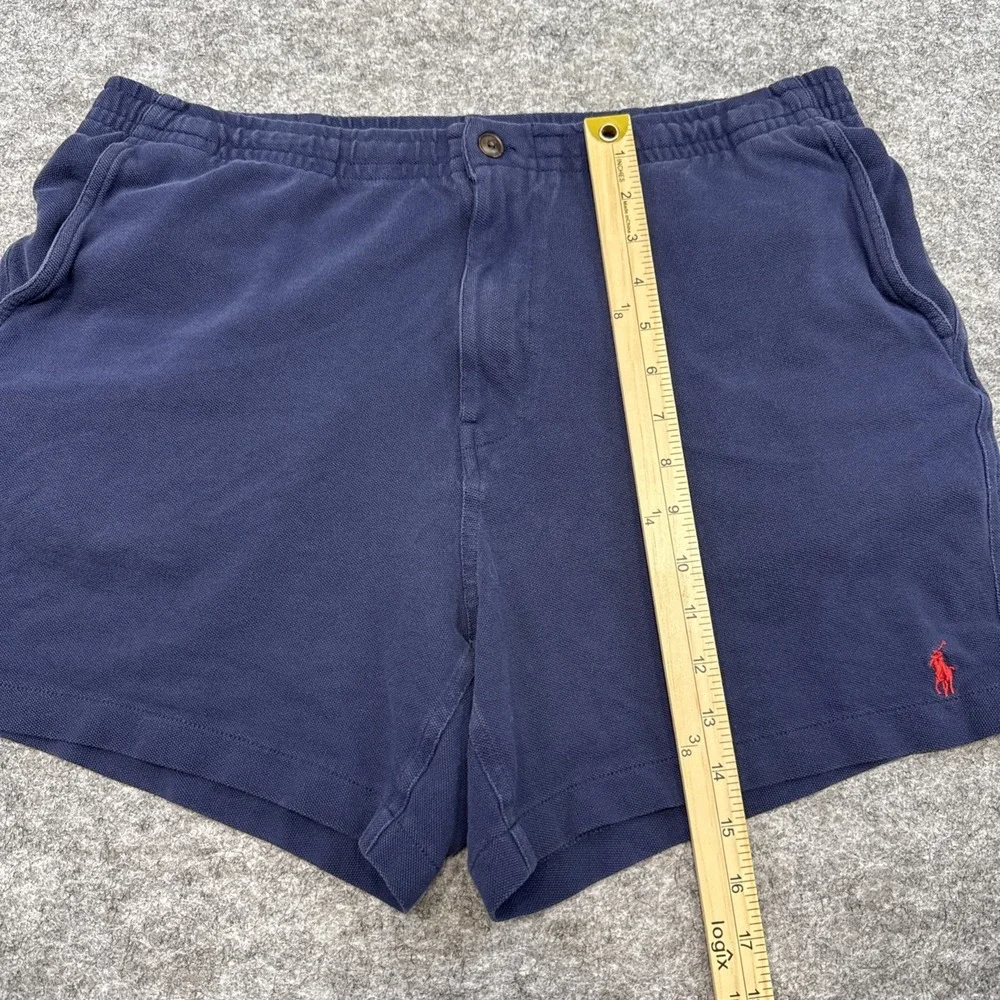 Polo Ralph Lauren cotton knit shorts mens XL navy blue red embroidered pony logo